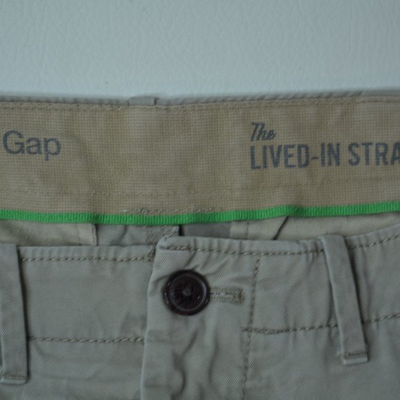 Gap Sz 29 x 27 Boys LIVED IN STRAIGHT Tan COTTON Khaki CHINO Trouser Dress PANTS - Picture 5 of 9